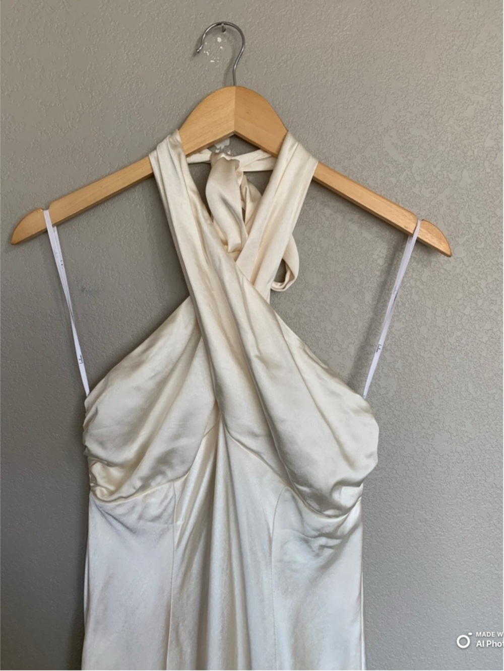 Lulus Large Start of Forever Ivory Satin Halter Mermaid Maxi Dress NWT Wedding - Picture 5 of 15